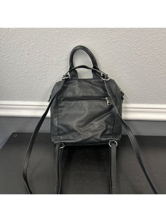 The Sak Loyola Black Pebble Leather Convertible Mini Backpack Bag Purse 8x9x3 main image 7